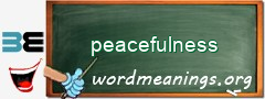 WordMeaning blackboard for peacefulness